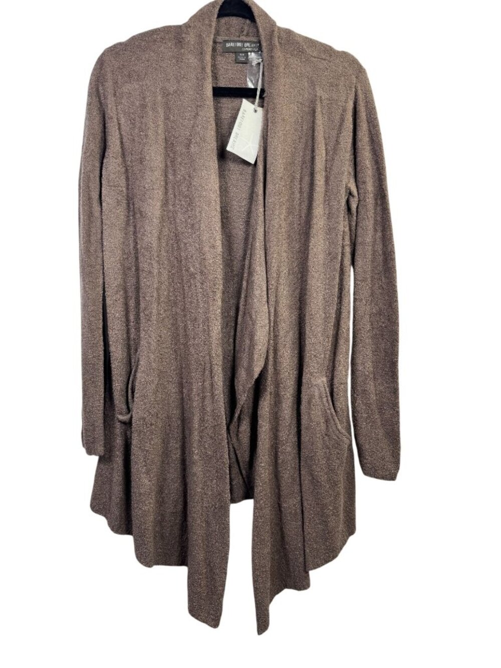 NEW Barefoot Dreams Cozychic Lite Island Wrap Cocoa S/M Open Front Cardigan Brow